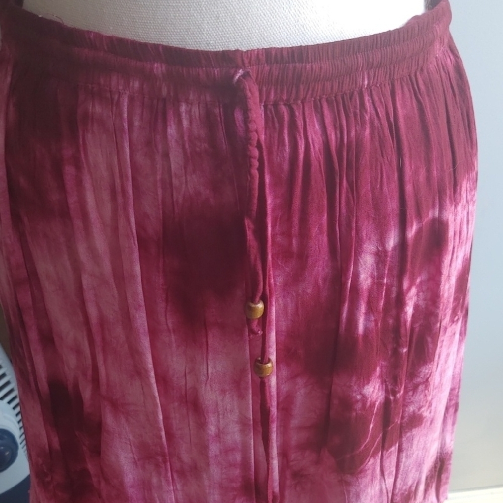 Boho tie-Dye purple Maxi Skirt - Picture 2 of 4